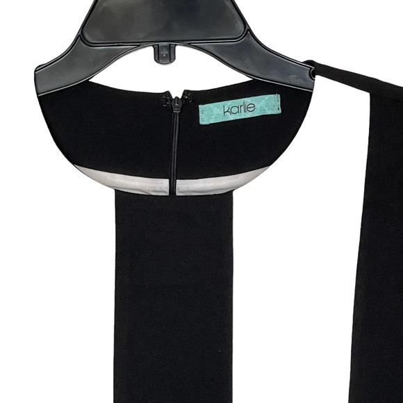 Karlie Dress Size‎ Small Black White 3/4 Sleeve Womens Lined Stretch Blend - Picture 2 of 7